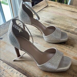 Kelly and Katie Silver High Heel Sandals